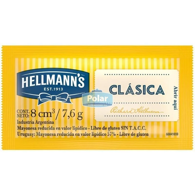 Mayonesa Clásica 196 u x 7,6 gr Hellmanns